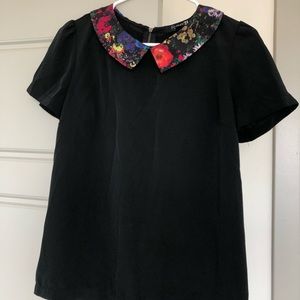 Forever 21 Black Peter Pan Collar Top